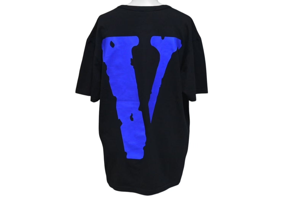 新品未使用 VLONE ヴィーロン FRIENDS フレンズ ロゴ 半袖Tシャツ トップス コットン ブラック ブルー サイズS 中古 4c075172