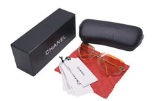 Load image into Gallery viewer, CHANEL シャネル リムレス サングラス 4017-D c.125/56 サイズ62□17 120 ココマーク ラインストーン オレンジ グラデーション 美品 中古 4c075191