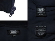画像をギャラリービューアに読み込む, WU-WEAR ウーウェア ベロアジャージ トラックジャケット 90年代 サイズ M ネイビー グリーン 美品 中古 4c075202