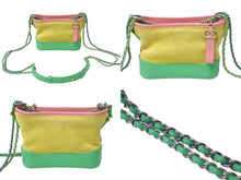 Load image into Gallery viewer, CHANEL シャネル ガブリエル ドゥ スモール ホーボーバッグ 24番台 スエードレザー ピンク イエロー グリーン 美品 中古 4c075205