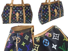 画像をギャラリービューアに読み込む, LOUIS VUITTON ルイヴィトン オーレリアMM トートバッグ M40095 村上隆 モノグラムマルチカラー ブラック 美品 中古 4c075212