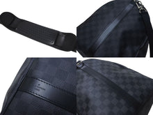 画像をギャラリービューアに読み込む, 極美品 LOUIS VUITTON ルイヴィトン ボストンバッグ キーポル55 ダミエ グラフィット N41413 ブラック シルバー金具 中古 4c075215