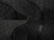画像をギャラリービューアに読み込む, 極美品 LOUIS VUITTON ルイヴィトン ボストンバッグ キーポル55 ダミエ グラフィット N41413 ブラック シルバー金具 中古 4c075215
