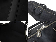 画像をギャラリービューアに読み込む, 極美品 LOUIS VUITTON ルイヴィトン ボストンバッグ キーポル55 ダミエ グラフィット N41413 ブラック シルバー金具 中古 4c075215