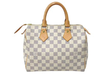 Load image into Gallery viewer, LOUIS VUITTON ルイヴィトン ハンドバッグ スピーディ25 ダミエアズール N41534 ホワイト グレー ゴールド金具 美品 中古 4c075216
