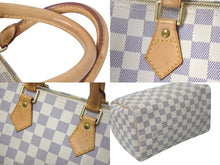 Load image into Gallery viewer, LOUIS VUITTON ルイヴィトン ハンドバッグ スピーディ25 ダミエアズール N41534 ホワイト グレー ゴールド金具 美品 中古 4c075216