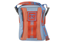 Load image into Gallery viewer, CHANEL シャネル スポーツライン ショルダーバッグ 7番台 ココマーク ナイロンキャンバス ブルー レッド 美品 中古 4c075217