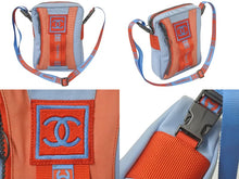 Load image into Gallery viewer, CHANEL シャネル スポーツライン ショルダーバッグ 7番台 ココマーク ナイロンキャンバス ブルー レッド 美品 中古 4c075217