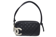 Load image into Gallery viewer, CHANEL シャネル カンボンライン ワンショルダーバッグ ココマーク 9番台 カーフスキン ブラック シルバー 金具 美品 中古 4c075218
