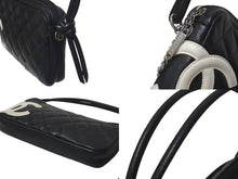 Load image into Gallery viewer, CHANEL シャネル カンボンライン ワンショルダーバッグ ココマーク 9番台 カーフスキン ブラック シルバー 金具 美品 中古 4c075218