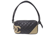 Load image into Gallery viewer, 極美品 CHANEL シャネル ワンショルダーバッグ カンボンライン ココマーク 9番台 ラムスキン ブラウン ベージュ 中古 4c075219