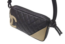 Load image into Gallery viewer, 極美品 CHANEL シャネル ワンショルダーバッグ カンボンライン ココマーク 9番台 ラムスキン ブラウン ベージュ 中古 4c075219