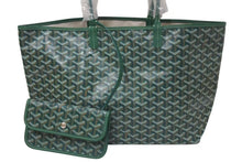 画像をギャラリービューアに読み込む, 新品未使用 GOYARD ゴヤール サンルイPM バッグ トートバッグ STLOUIPMLTY09CL09P PVC レザー ヘリンボーン グリーン 中古 4c075238