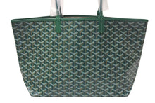 画像をギャラリービューアに読み込む, 新品未使用 GOYARD ゴヤール サンルイPM バッグ トートバッグ STLOUIPMLTY09CL09P PVC レザー ヘリンボーン グリーン 中古 4c075238