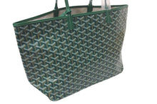 画像をギャラリービューアに読み込む, 新品未使用 GOYARD ゴヤール サンルイPM バッグ トートバッグ STLOUIPMLTY09CL09P PVC レザー ヘリンボーン グリーン 中古 4c075238