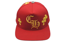 画像をギャラリービューアに読み込む, 新品同様 CHROME HEARTS クロムハーツ Cross Patch Baseball Cap クロスパッチベースボールキャップ 帽子 レッド ホワイト 中古 4c075245