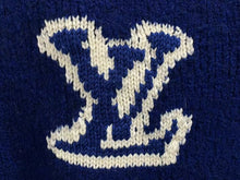 画像をギャラリービューアに読み込む, LOUIS VUITTON ルイヴィトン 20AW LVインタルシア ニット セーター RM202M VSS HJN18W ブルー ホワイト サイズL 美品 中古 4c075246