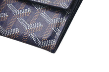 画像をギャラリービューアに読み込む, 新品未使用品 GOYARD ゴヤール マリニー ウォレット コインケース 小銭入れ カードケース PVC レザー ネイビー 中古 4c075267