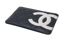 Load image into Gallery viewer, CHANEL シャネル カードケース カンボンライン ココマーク レザー ブラック ホワイト 9番台 美品 中古 4c075268