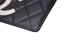 Load image into Gallery viewer, CHANEL シャネル カードケース カンボンライン ココマーク レザー ブラック ホワイト 9番台 美品 中古 4c075268