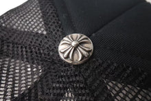 画像をギャラリービューアに読み込む, 極美品 CHROME HEARTS クロムハーツ トラッカーキャップ ハリウッド CHロゴ刺繍 クロスボール シルバー 925 ブラック 中古 4c075269