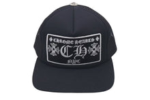 画像をギャラリービューアに読み込む, 極美品 CHROME HEARTS クロムハーツトラッカーキャップ ニューヨーク CHロゴ刺繍 クロスボール シルバー 925 ブラック 中古 4c075270