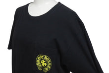画像をギャラリービューアに読み込む, CHROME HEARTS クロムハーツ 半袖Tシャツ CH T-SHRT フロントポケット U.S.A製 コットン ブラック イエロー サイズM 美品 中古 4c075274