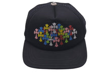 画像をギャラリービューアに読み込む, CHROME HEARTS クロムハーツ セメタリークロスプリント トラッカーメッシュキャップ ポリエステル ブラック シルバー金具 美品 中古 4c075277