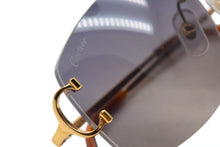 画像をギャラリービューアに読み込む, 極美品 CARTIER カルティエ メガネ リムレス ブラウン サングラス ゴールド金具 メタル プラスチック 中古 4c075278