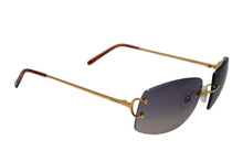 画像をギャラリービューアに読み込む, 極美品 CARTIER カルティエ メガネ リムレス ブラウン サングラス ゴールド金具 メタル プラスチック 中古 4c075278