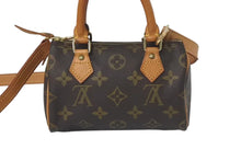 Load image into Gallery viewer, LOUIS VUITTON ルイヴィトン ミニスピーディ ハンドバッグ モノグラム M41534 スト付き PVC ブラウン ゴールド金具 美品 中古 4c075295