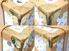 画像をギャラリービューアに読み込む, LOUIS VUITTON × 村上隆 ルイヴィトン ボストンバッグ サックジギャンティック M92057 ブロン マルチ ゴールド金具 美品 中古 4c075321