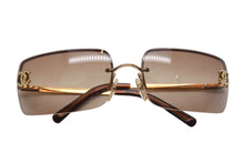 Load image into Gallery viewer, CHANEL シャネル リムレス サングラス 4104-B c.125/13 サイズ62□15 120 ココマーク ラインストーン グラデーション 美品 中古 4c075342