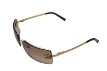 Load image into Gallery viewer, CHANEL シャネル リムレス サングラス 4104-B c.125/13 サイズ62□15 120 ココマーク ラインストーン グラデーション 美品 中古 4c075342