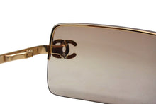 Load image into Gallery viewer, CHANEL シャネル リムレス サングラス 4104-B c.125/13 サイズ62□15 120 ココマーク ラインストーン グラデーション 美品 中古 4c075342