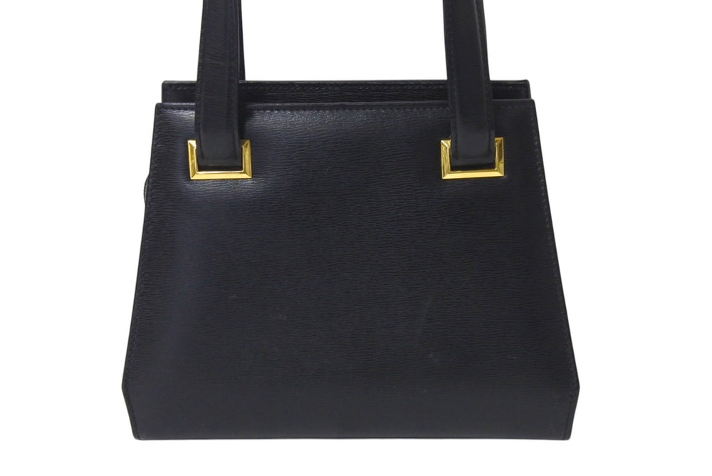 Christian Dior クリスチャンディオール ハンドバッグ CDロゴ フォーマル ブラック レザー ゴールド金具 良品 中古 4c075357