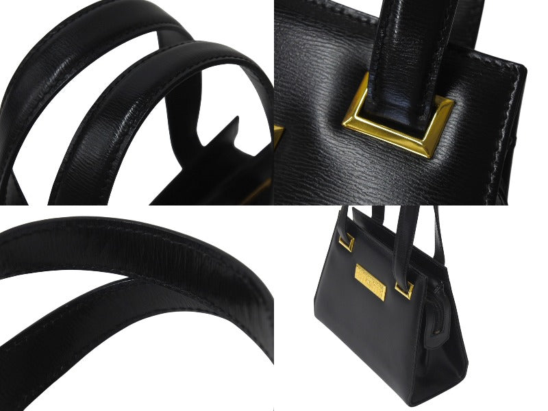 Christian Dior クリスチャンディオール ハンドバッグ CDロゴ フォーマル ブラック レザー ゴールド金具 良品 中古 4c075357