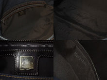 画像をギャラリービューアに読み込む, FENDI フェンディ ショルダーバッグ マンマバケット デニム ブルー シルバー コットン シルバー金具 美品 中古 4c075365