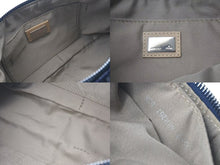 画像をギャラリービューアに読み込む, 極美品 FENDI フェンディ ハンドバッグ ズッキーノ ワンショルダーバッグ ネイビー コットンキャンバス レザー シルバー金具 中古 4c075367