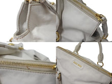 Load image into Gallery viewer, MIUMIU ミュウミュウ Side Ribbons Hand Bag サイドリボンハンドバック ベージュ レザー ゴールド金具 美品 中古 4c075371
