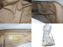 Load image into Gallery viewer, MIUMIU ミュウミュウ Side Ribbons Hand Bag サイドリボンハンドバック ベージュ レザー ゴールド金具 美品 中古 4c075371