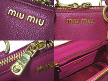 Load image into Gallery viewer, 極美品 MIUMIU ミュウミュウ Mandras マンドラス 2WAYS ハンドバッグ ピンク レザー RL0058 ゴールド金具 中古 4c075377