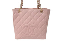 Load image into Gallery viewer, CHANEL シャネル PST チェーントートバッグ A50994 キャビアスキン ココマーク 7番台 ピンク ゴールド金具 美品 中古 4c075383