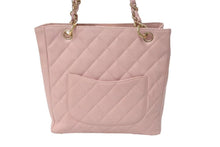Load image into Gallery viewer, CHANEL シャネル PST チェーントートバッグ A50994 キャビアスキン ココマーク 7番台 ピンク ゴールド金具 美品 中古 4c075383