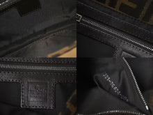 画像をギャラリービューアに読み込む, FENDI フェンディ マンマバケット ワンショルダーバッグ ズッカ柄 コットンキャンバス レザー シルバー金具 ブラウン 美品 中古 4c075385