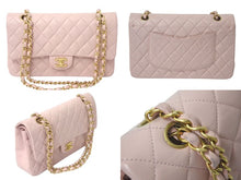 Load image into Gallery viewer, CHANEL シャネル マトラッセ25 Wチェーンショルダーバッグ A01112 ココマーク ラムスキン Wフラップ ピンク 美品 中古 4c075390