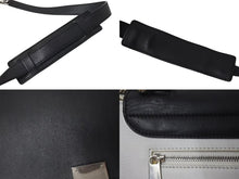 Load image into Gallery viewer, CELINE セリーヌ トラペーズ ハンドバッグ 169543 ブラック ホワイト カーキグリーン カーフスキン シルバー金具 美品 中古 4c075391