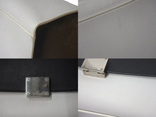 Load image into Gallery viewer, CELINE セリーヌ トラペーズ ハンドバッグ 169543 ブラック ホワイト カーキグリーン カーフスキン シルバー金具 美品 中古 4c075391