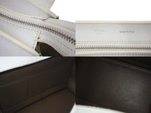 Load image into Gallery viewer, CELINE セリーヌ トラペーズ ハンドバッグ 169543 ブラック ホワイト カーキグリーン カーフスキン シルバー金具 美品 中古 4c075391