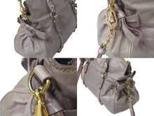 Load image into Gallery viewer, MIUMIU ミュウミュウ ハンドバッグ サイドリボンハンドバック ピンクベージュ レザー RT0438 ゴールド金具 美品 中古 4c075394